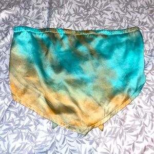 Teal and Orange Crop Top